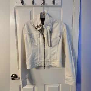 Bally Size 6 White 100% Cotton Denim Jacket